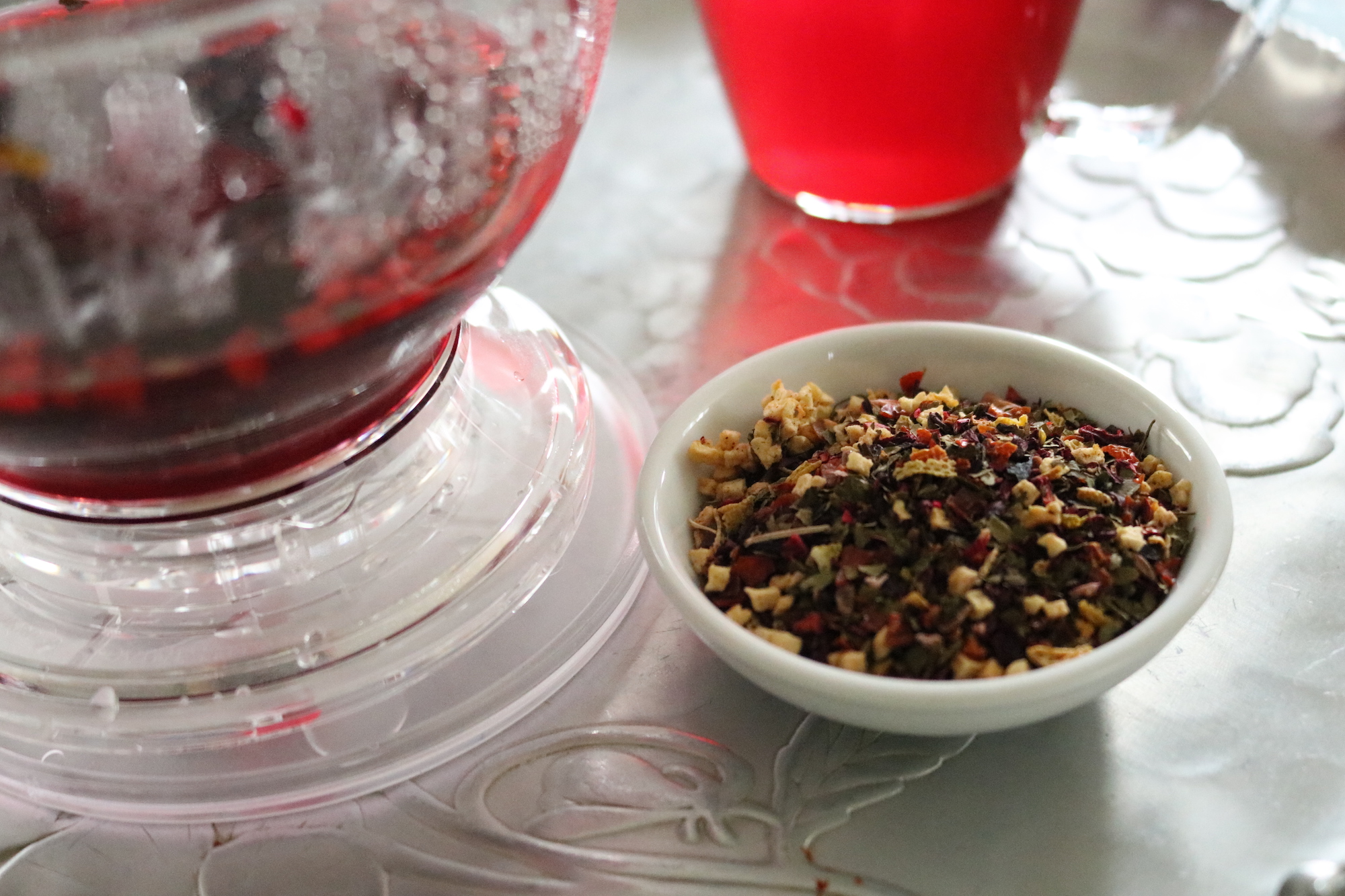 raspberry supreme tea from distinctly tea inc
