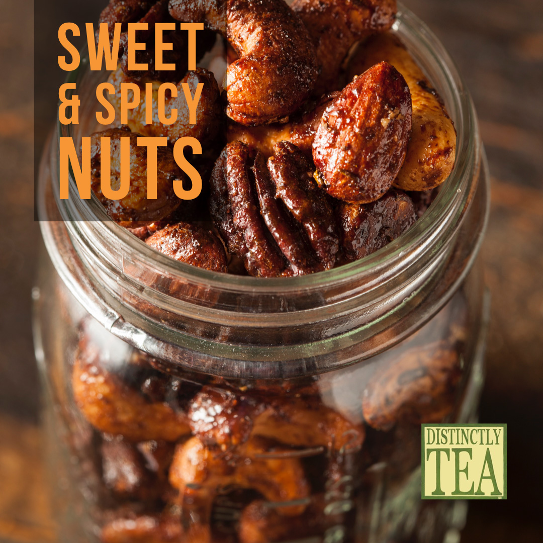 Party Snacks sweet and spicy nut recipe from distinctly tea inc