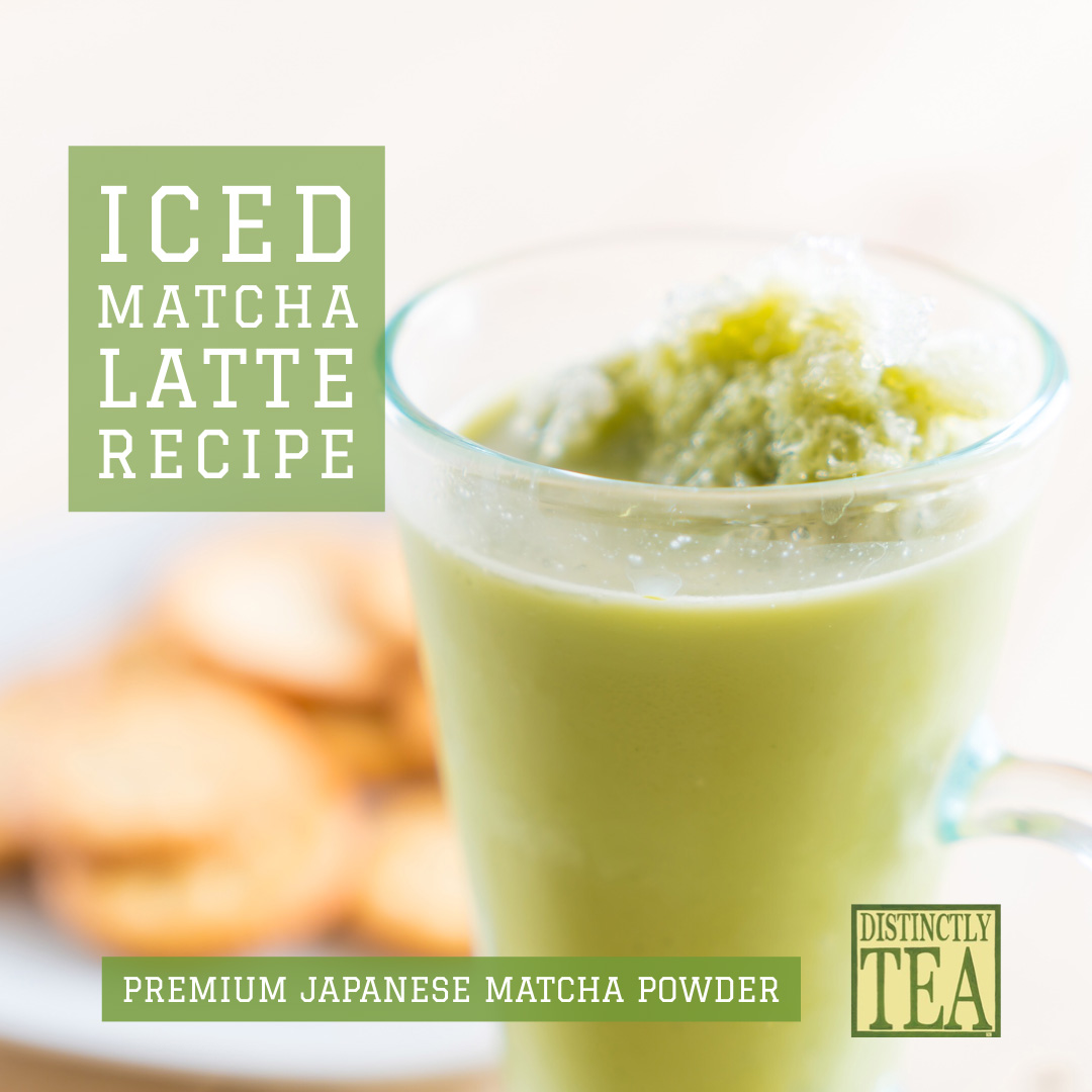 Iced Matcha latte recipe from distinctly tea